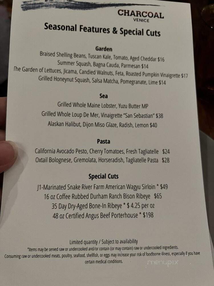 Charcoal Venice - Marina Del Rey, CA menu_pic