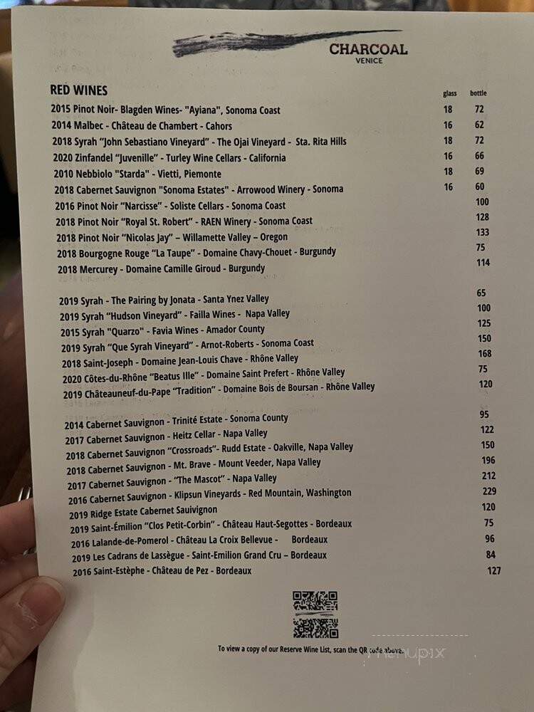 Charcoal Venice - Marina Del Rey, CA menu_pic