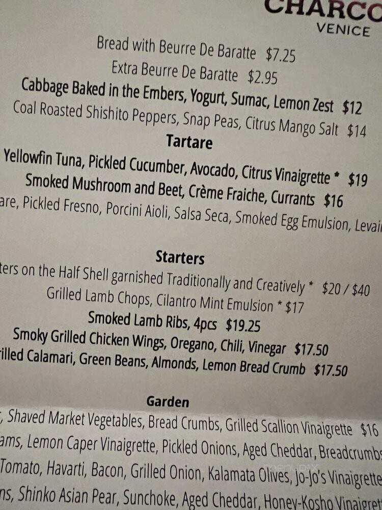 Charcoal Venice - Marina Del Rey, CA menu_pic