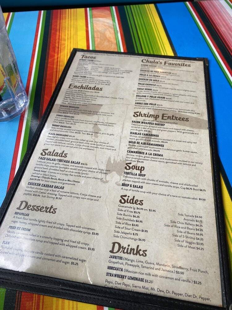 Chula's Cantina and Grill - Eugene, OR menu_pic