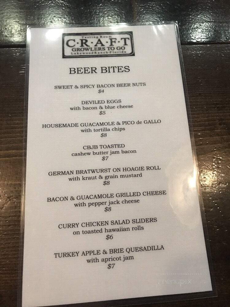 Craft Growlers To Go & Tasting Room - Bradenton, FL menu_pic