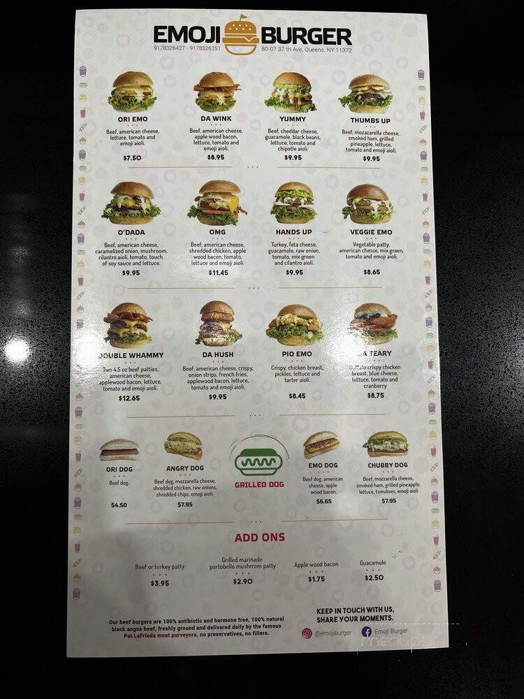 Emoji Burger - Jackson Heights, NY menu_pic