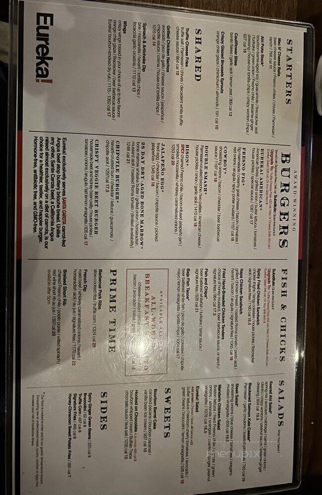 Eureka! - Los Angeles, CA menu_pic