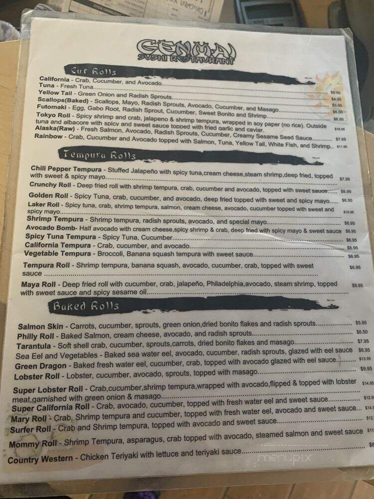 Genmai Sushi Restaraunt - Fillmore, CA menu_pic
