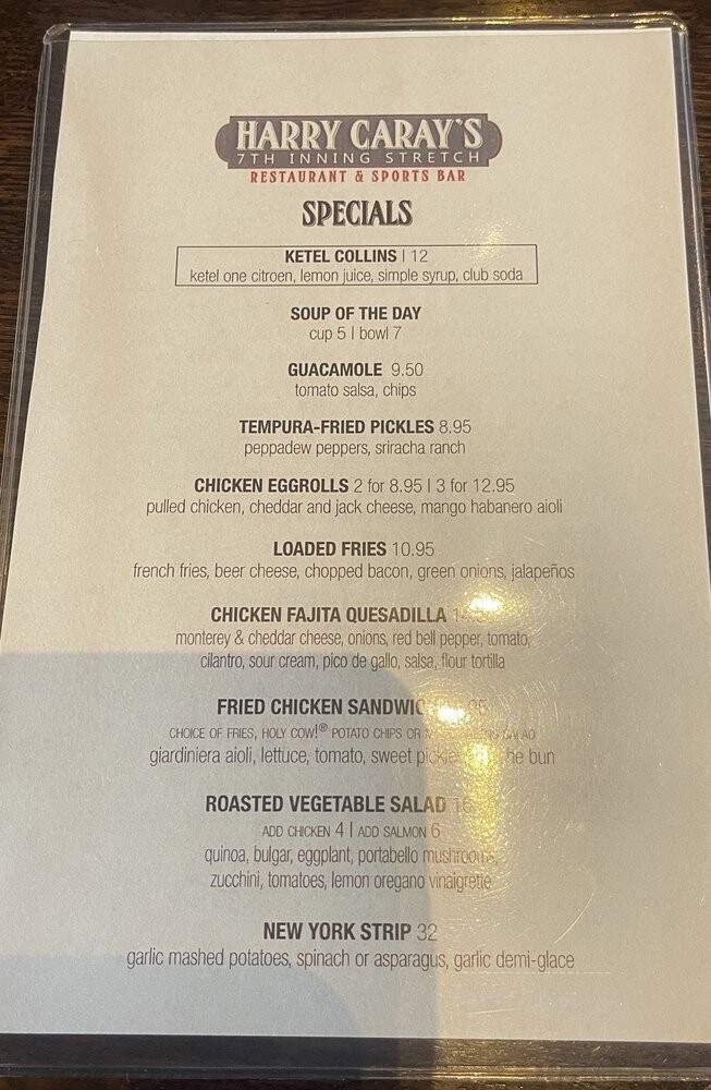 Harry Caray's 7th Inning Stretch - Chicago, IL menu_pic