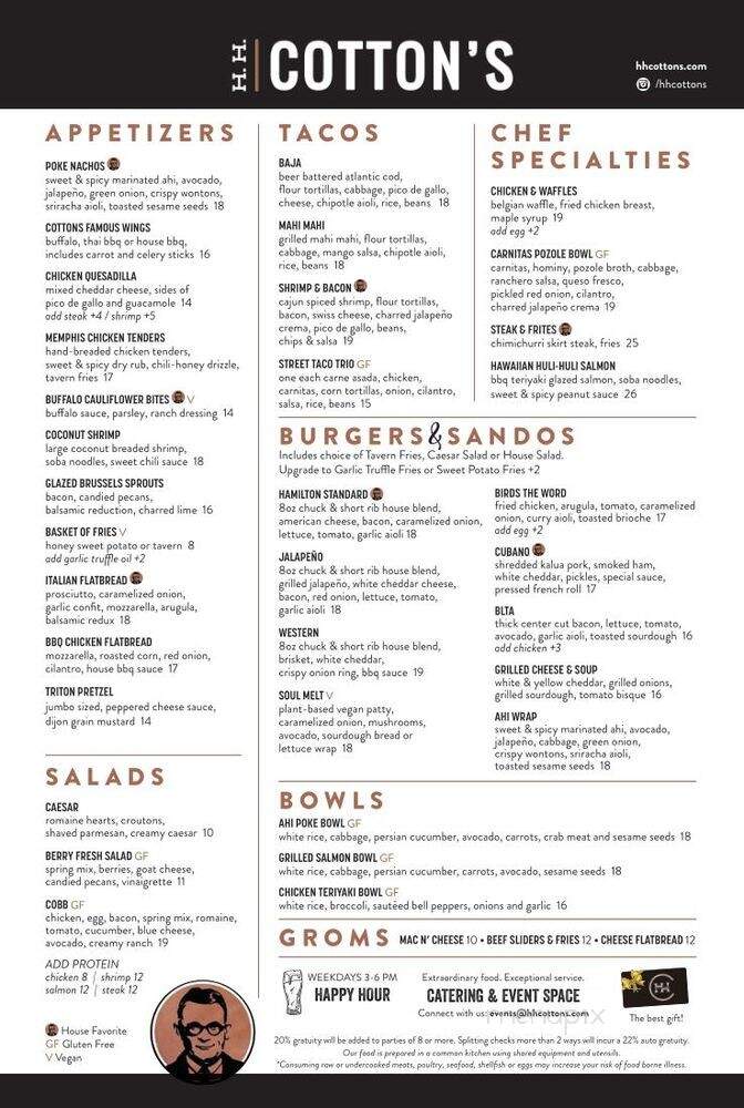 H H Cotton's - San Clemente, CA menu_pic