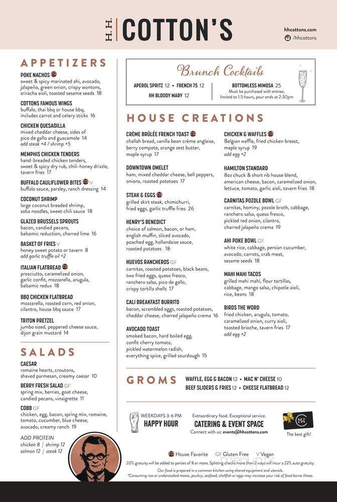 H H Cotton's - San Clemente, CA menu_pic