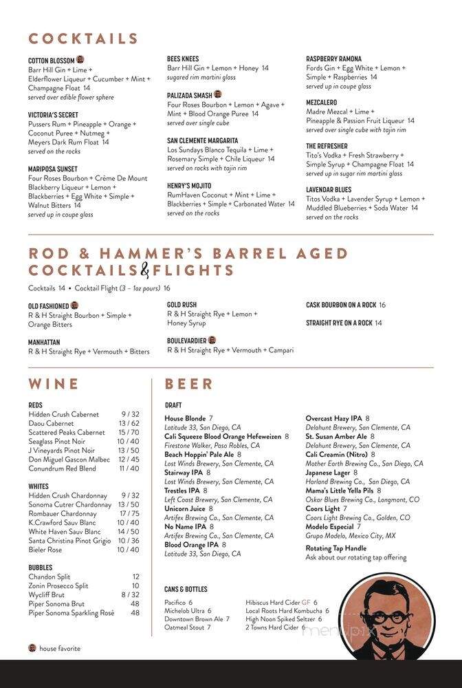 H H Cotton's - San Clemente, CA menu_pic