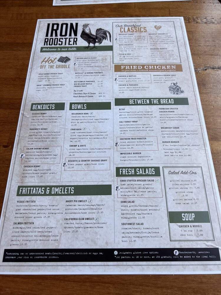 Iron Rooster - Baltimore, MD menu_pic
