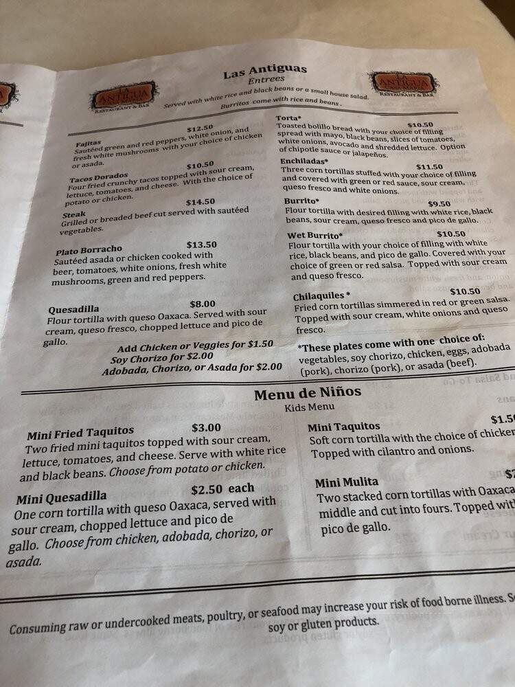 La Antigua - Seattle, WA menu_pic
