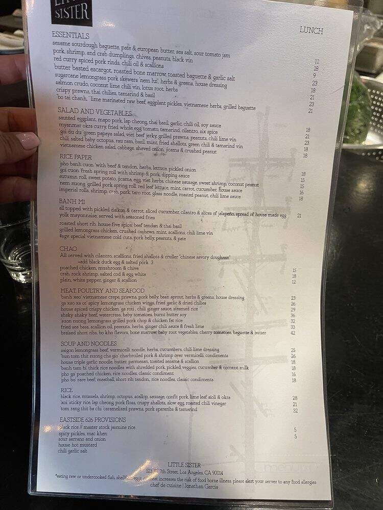Little Sister - Los Angeles, CA menu_pic