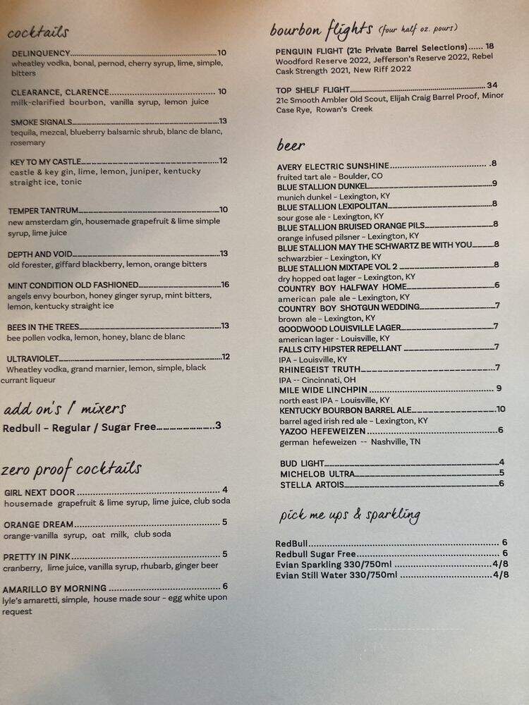 Lockbox - Lexington, KY menu_pic