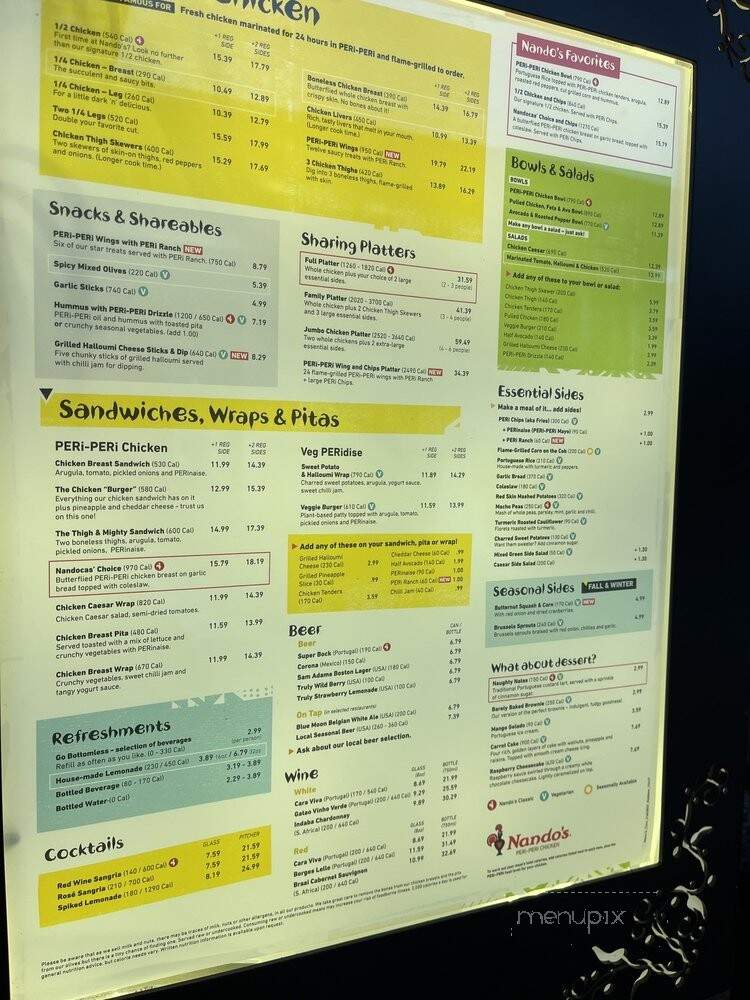 Nando's Peri-Peri - Wheaton, MD menu_pic