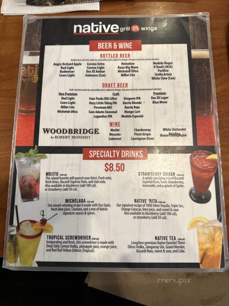 Native Grill & Wings - Tucson, AZ menu_pic