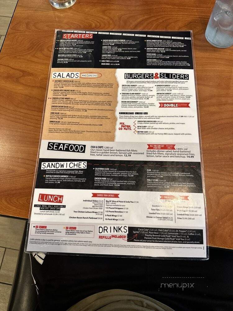 Native Grill & Wings - Tucson, AZ menu_pic