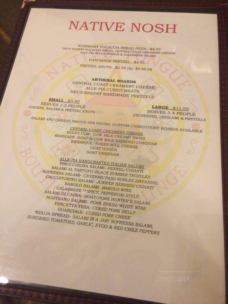 Native Tongue Boutique & Lounge - Lompoc, CA menu_pic