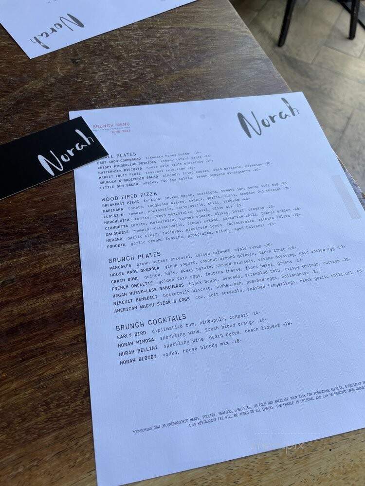 Norah - West Hollywood, CA menu_pic