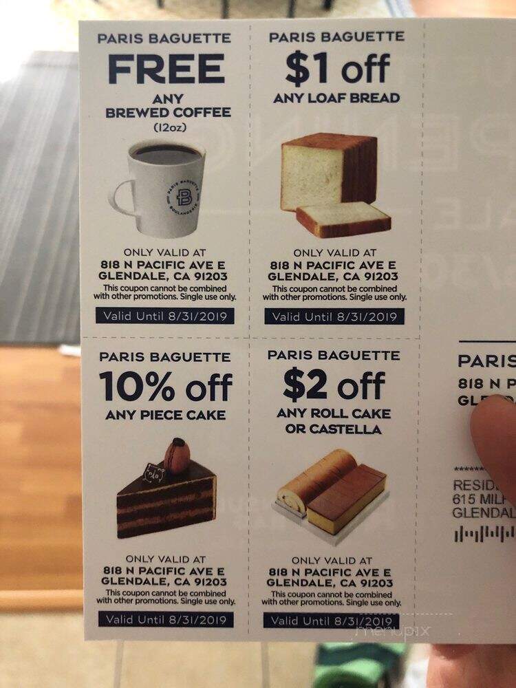Paris Baguette Bon Doux - Glendale, CA menu_pic