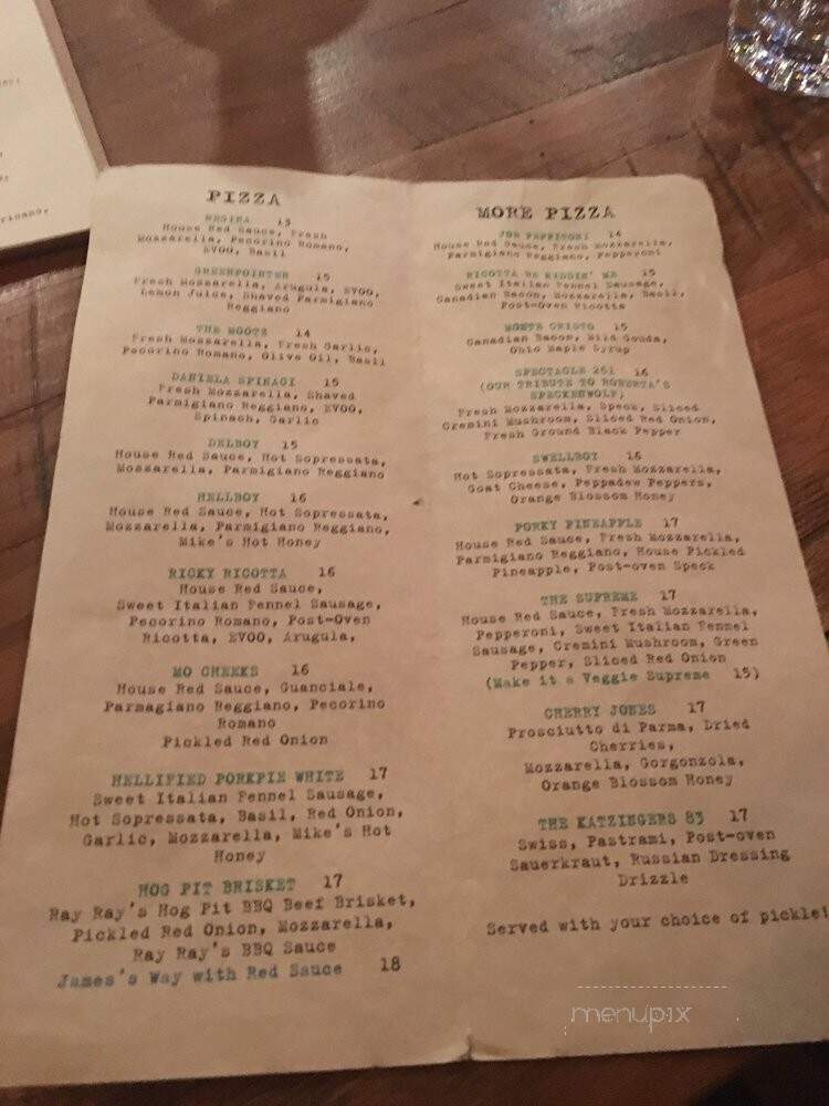 Paulie Gee's Short North - Columbus, OH menu_pic