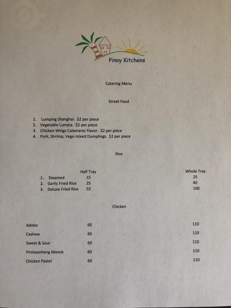 Pinoy Kitchens - Washington, DC menu_pic