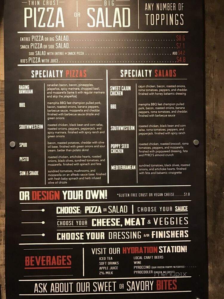 PYRO's Fire Fresh Pizza - Collierville, TN menu_pic