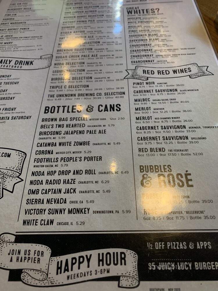 Rusty Bucket Restaurant and Tavern - Charlotte, NC menu_pic