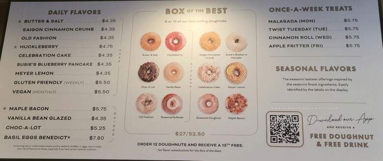 Sidecar Doughnuts - Santa Monica, CA menu_pic