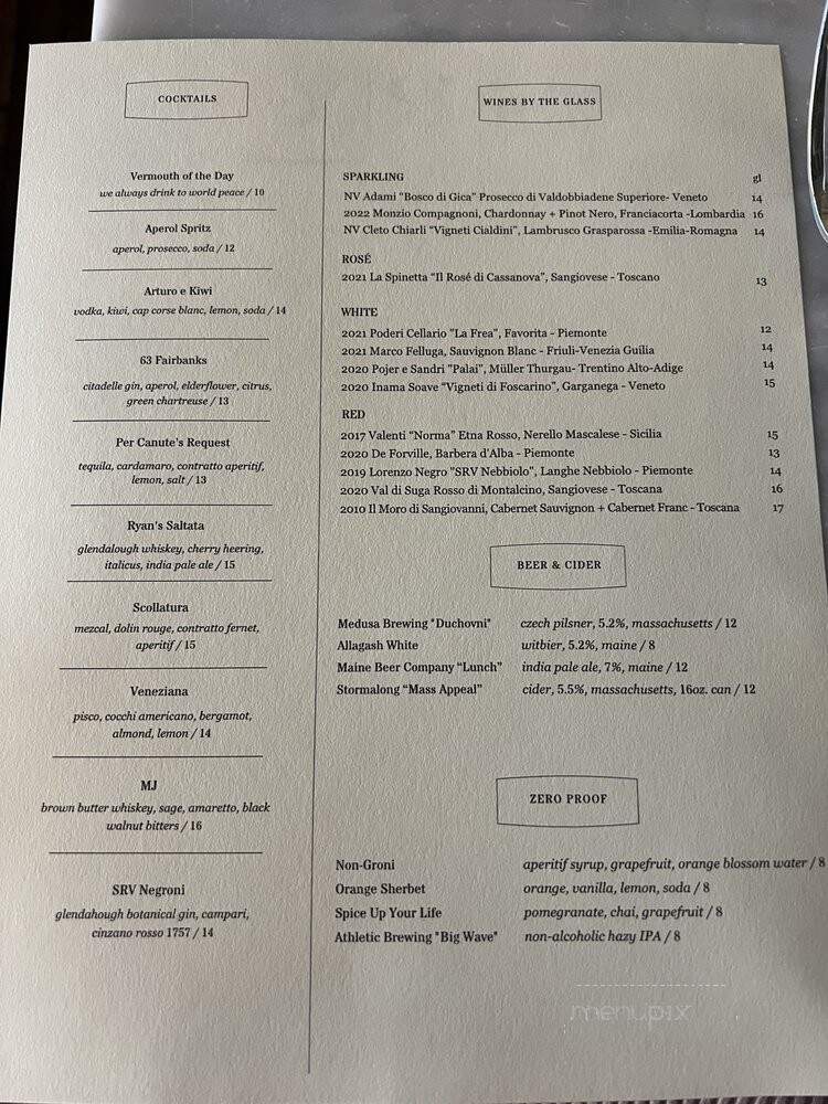 SRV Boston - Boston, MA menu_pic