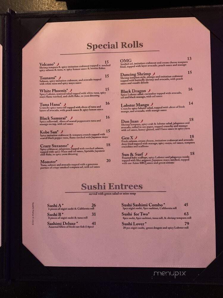 Sushi Hana - Tulsa, OK menu_pic