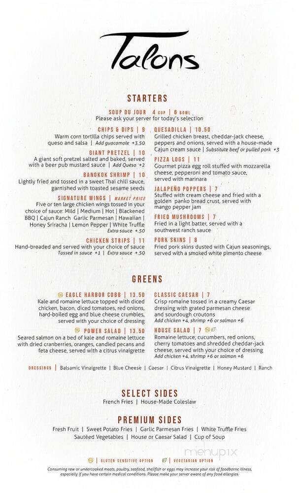 Talon's At Eagle Harbor - Fleming Island, FL menu_pic