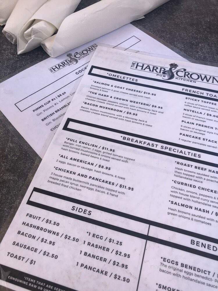 The Harp & Crown - Cornelius, NC menu_pic