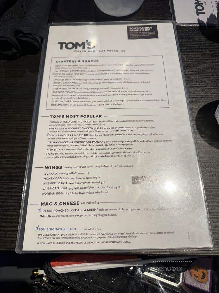Tom's Urban Las Vegas - Las Vegas, NV menu_pic
