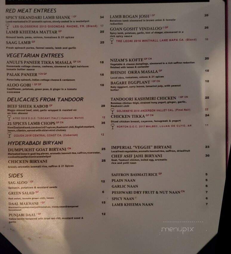 21 Spices by Chef Asif - Naples, FL menu_pic