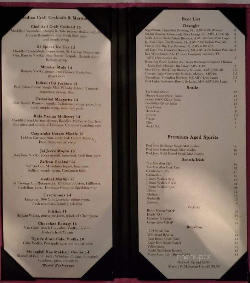 21 Spices by Chef Asif - Naples, FL menu_pic
