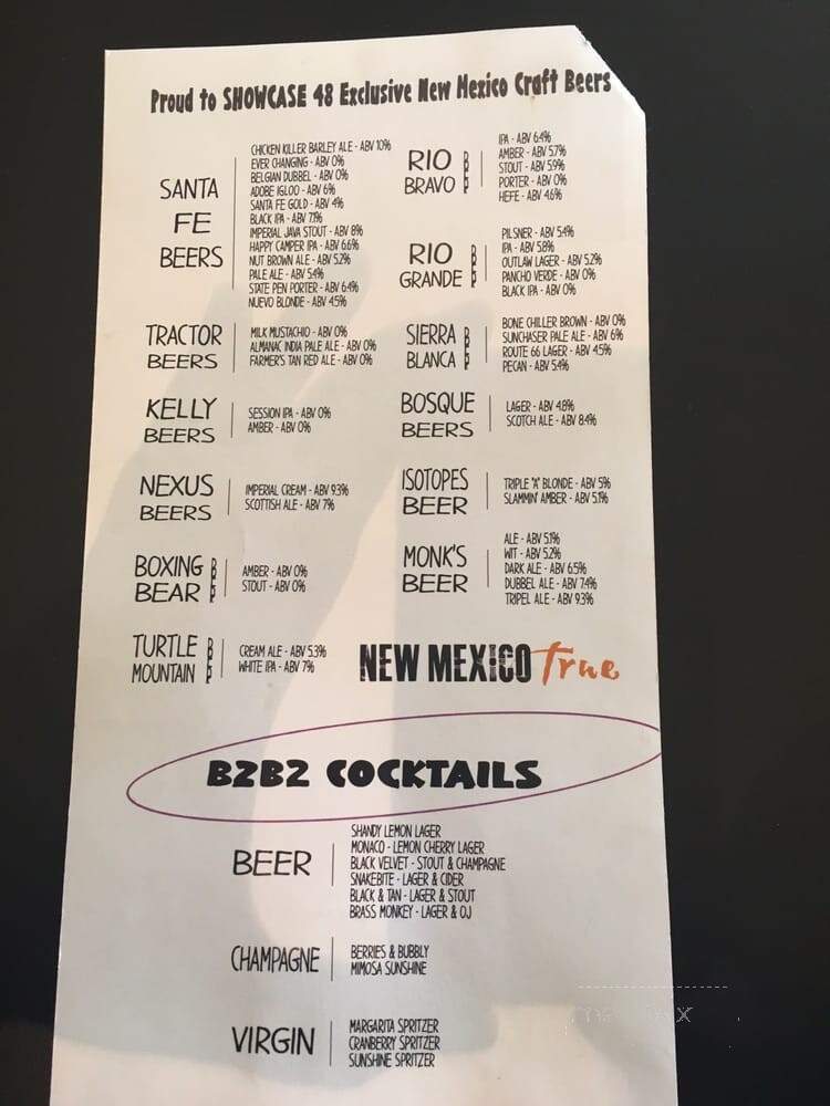 B2B Bistronomy - Albuquerque, NM menu_pic