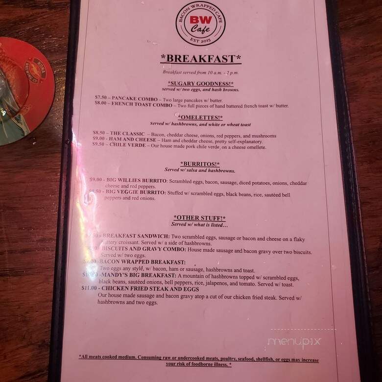 Big Willies - Salt Lake City, UT menu_pic