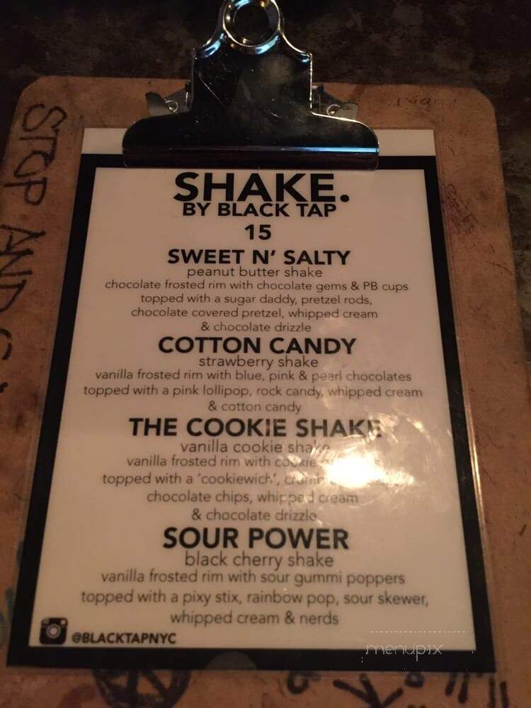Black Tap Craft Burgers & Beer - New York, NY menu_pic