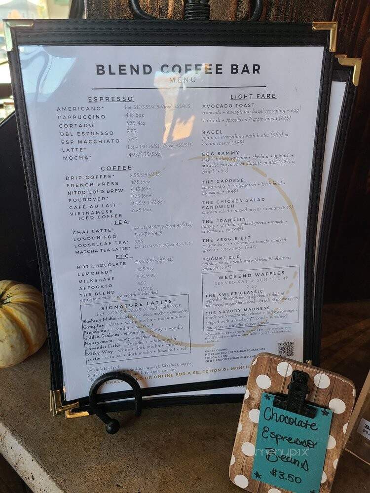 Blend Coffee Bar - Ashburn, VA menu_pic