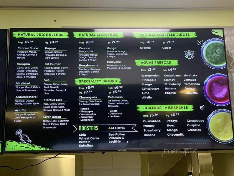 Cancun Juice - Costa Mesa, CA menu_pic