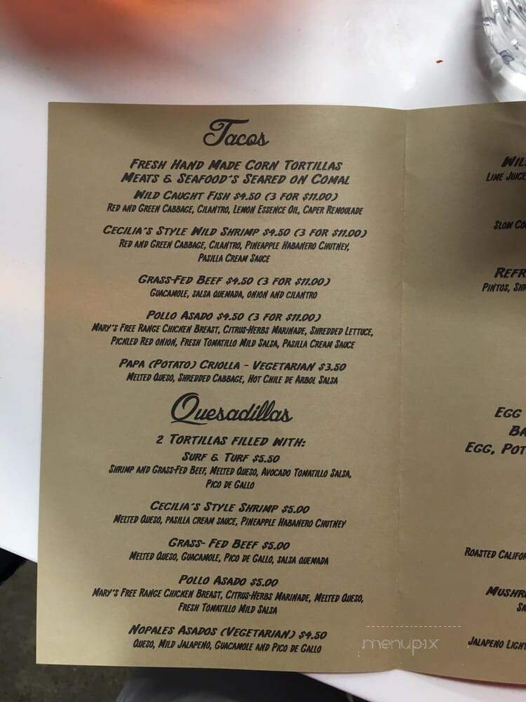 Cecilia's Taqueria - San Diego, CA menu_pic