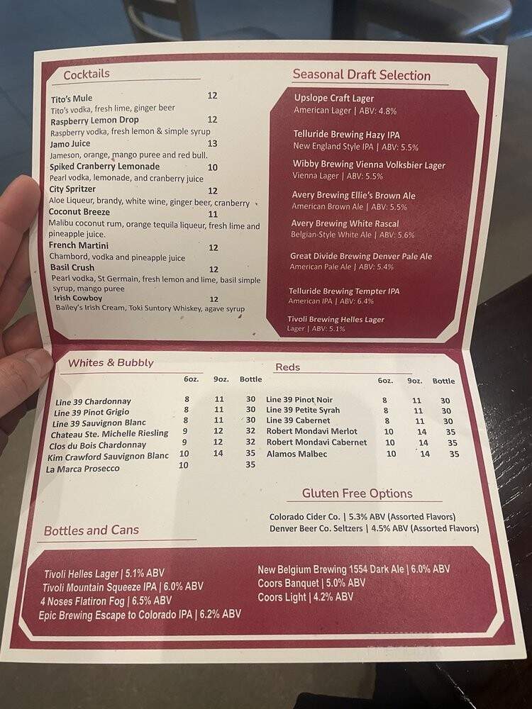 Degree Metropolitan Food + Drink - Denver, CO menu_pic