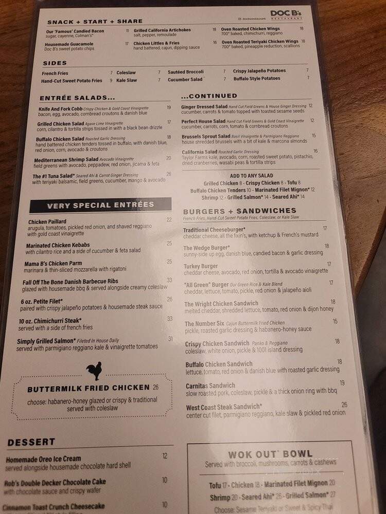 Doc B's Fresh Kitchen - Tampa, FL menu_pic
