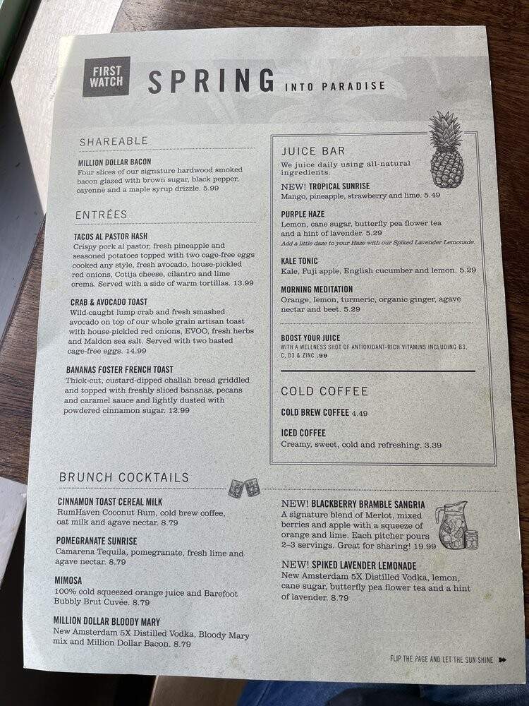 First Watch - Tucson, AZ menu_pic