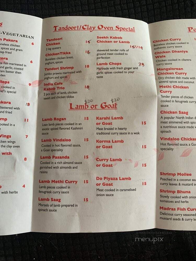 India Cafe - Chambersburg, PA menu_pic