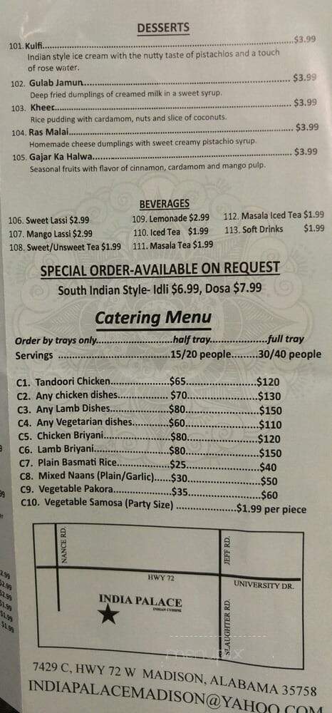 India Garden - Madison, AL menu_pic