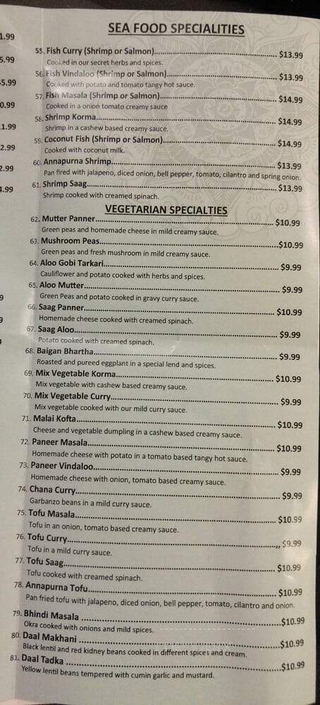 India Garden - Madison, AL menu_pic