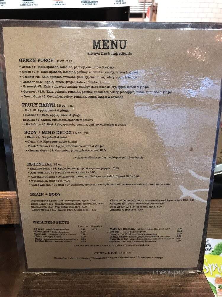 Juice Crafters - Los Angeles, CA menu_pic