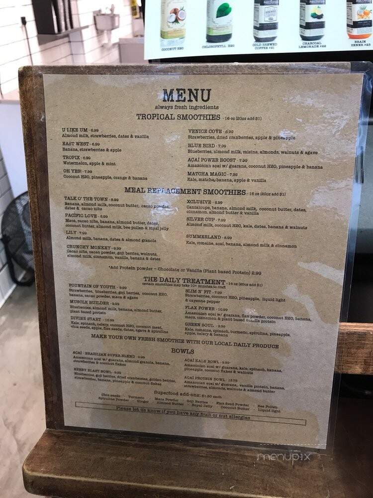 Juice Crafters - Los Angeles, CA menu_pic