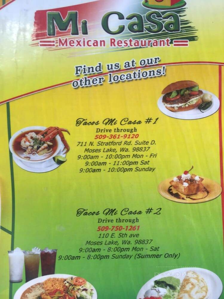Mi Casa Mexican Restaurant - Moses Lake, WA menu_pic