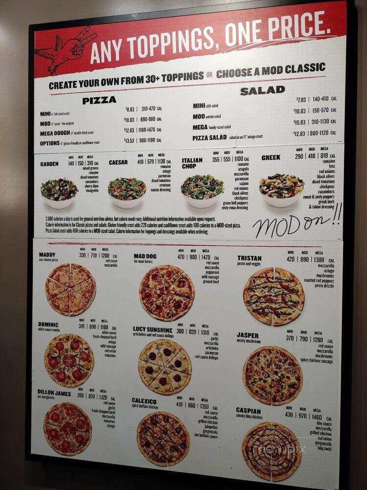 MOD Pizza - Sacramento, CA menu_pic